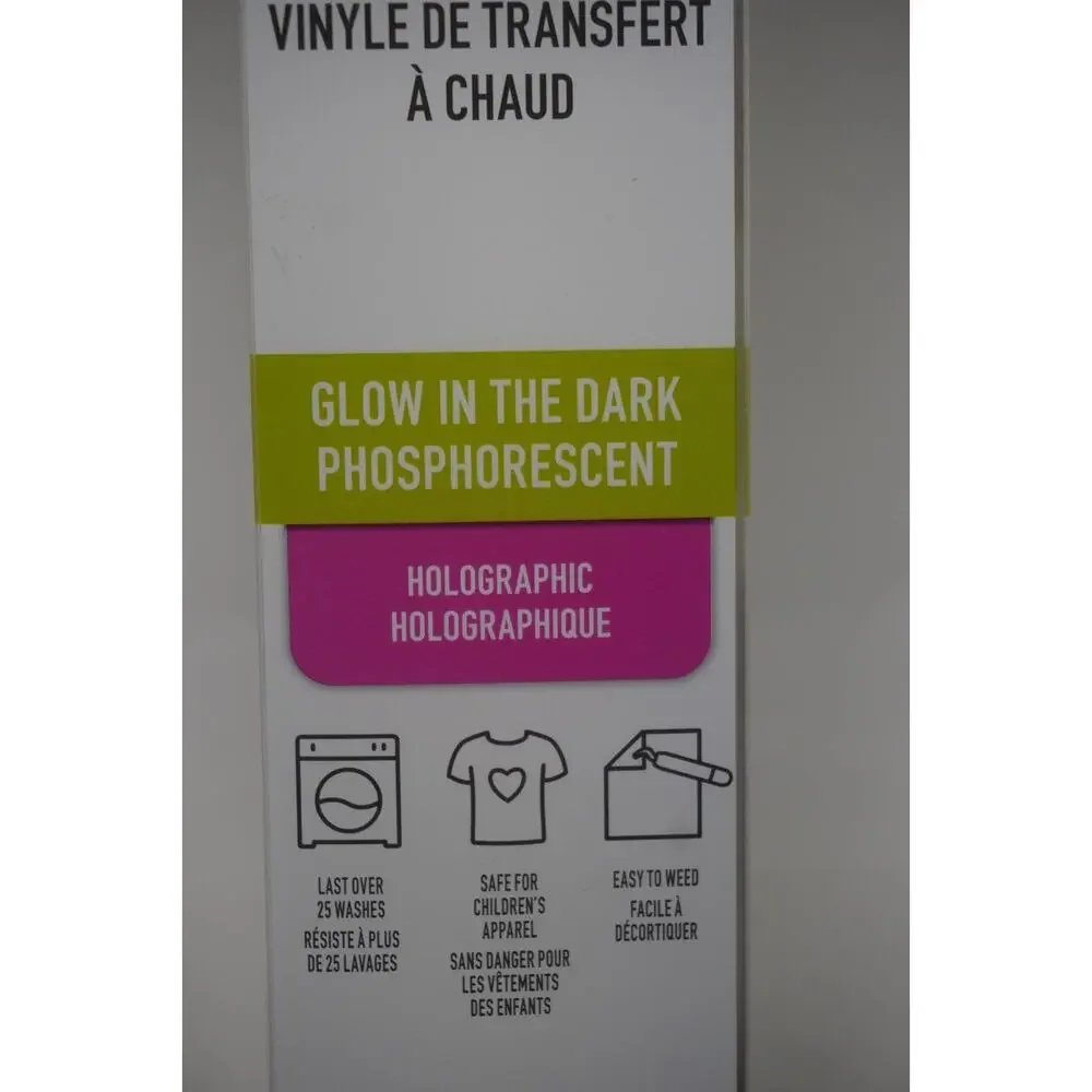 Make Market Heat Transfer Vinyl Phosphorescent Glow InThe Dark Holographic Green